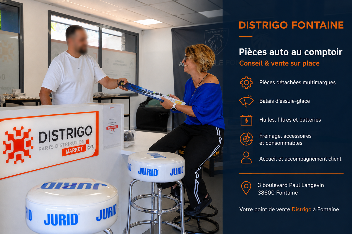 Conseil et vente de pièces automobiles au comptoir DISTRIGO Fontaine